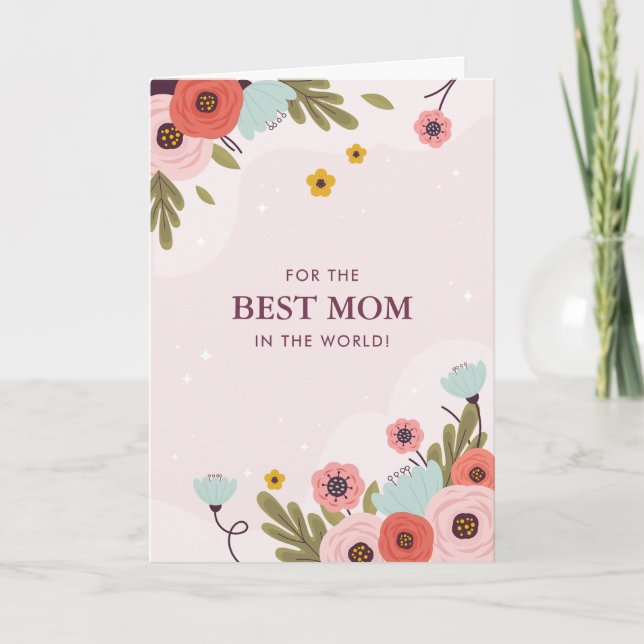 Best Mom In The World Mother's Day Card Karte (Vorderseite)