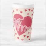 Best Mom Mother's Day Birthday  Milchtasse<br><div class="desc">Features red,  and pink hearts,  Best Mom on large red heart.</div>