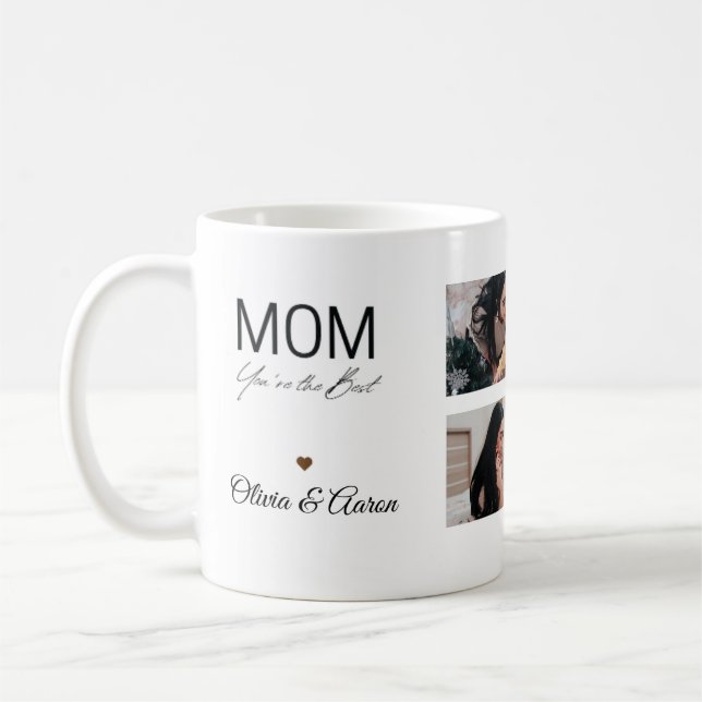 Best Mom Photo Collage Mug Kaffeetasse (Links)