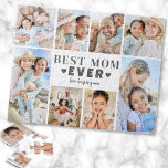 Best Mom Photo Collage Puzzle<br><div class="desc">Personalized "Best Mom Ever" Jigsaw Puzzle with Photo Collage. This fun and stylish jigsaw puzzle is a sweet way to showcase cherished memories. The design features space for eight photos, arranged in a border around the edge while keeping the focus on the meaningful text in the center. At the center,...</div>