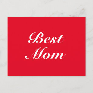 Best mom red classic script elegant stylish cute postkarte