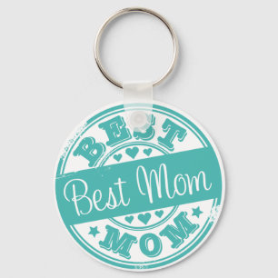 Best mom - rubber stamp effect- schlüsselanhänger