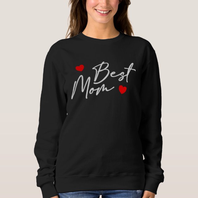 Best Mom Women  Mama Heart Pregnant Mothers Day Sweatshirt (Vorderseite)