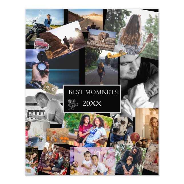 Best Moments  New Year Photo Collage  Fotodruck (Vorne)