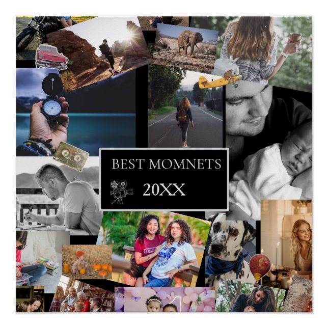 Best Moments  New Year Photo Collage  Poster (Vorderseite)