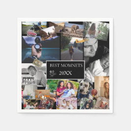 Best Moments New Year Photo Collage Serviette