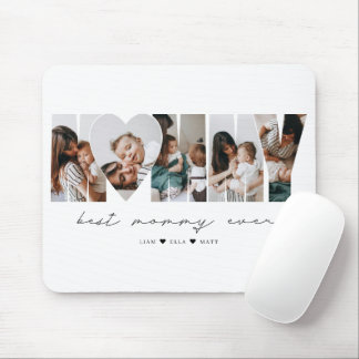 Best Mommy Ever Modern Photo Collage Mother's Day Mousepad