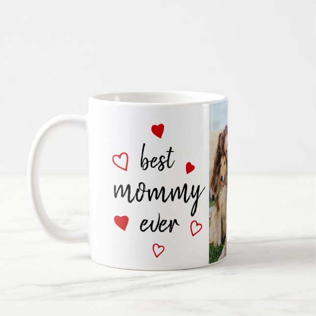Best Mommy je Red Heart No Foto Mother Day Kaffeetasse (Links)