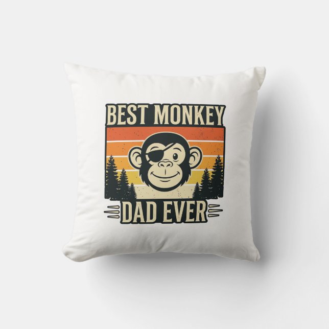 Best Monkey Dad Ever Vintage Monkey Father Shirt_1 Kissen (Vorderseite)