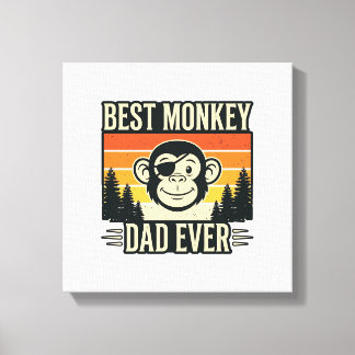 Best Monkey Dad Ever Vintage Monkey Father Shirt_1 Leinwanddruck