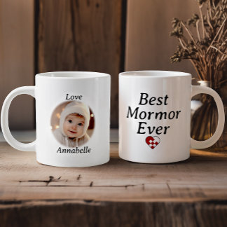Best Mormor Ever - Personalisiertes Foto Weihnacht Jumbo-Tasse