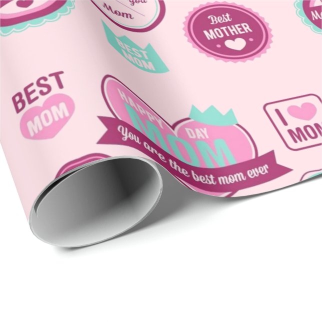 Best Mother Ever Pattern Geschenkpapier (Rolleneckpunkt)