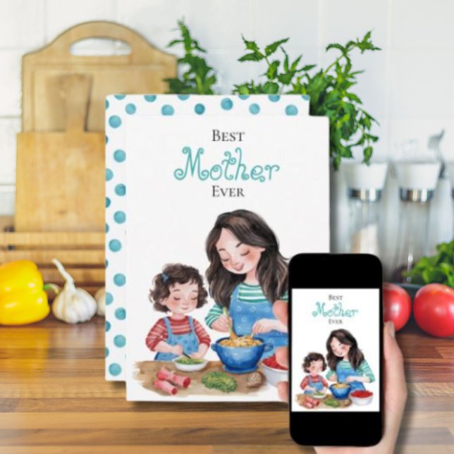 Best Mother Mother Mother Child Bonding Art Design Karte (Von Creator hochgeladen)