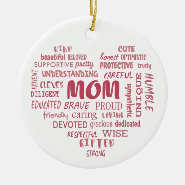Best Mother Qualitäten und Mama Eigenschaften Invi Keramik Ornament (Vorne)