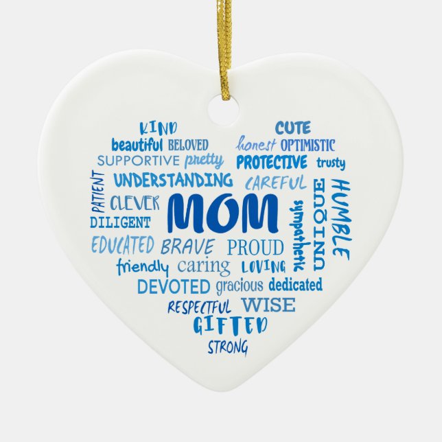 Best Mother Qualitäten und Mama Eigenschaften Invi Keramik Ornament (Vorne)