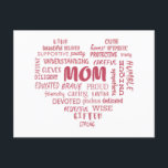 Best Mother Qualitäten und Mama Eigenschaften Invi Postkarte<br><div class="desc">Schönes Design mit einer Auflistung in Herzform von Eigenschaften und Qualitäten einer guten Mutter. Perfekt für Muttertag,  Geburtstag der Mutter und für den täglichen Gebrauch.</div>