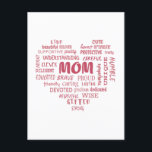 Best Mother Qualitäten und Mama Eigenschaften Invi Postkarte<br><div class="desc">Schönes Design mit einer Auflistung in Herzform von Eigenschaften und Qualitäten einer guten Mutter. Perfekt für Muttertag,  Geburtstag der Mutter und für den täglichen Gebrauch.</div>