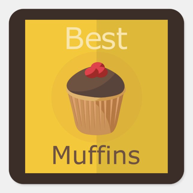 Best Muffins Leckerei Label Quadratischer Aufkleber (Vorderseite)