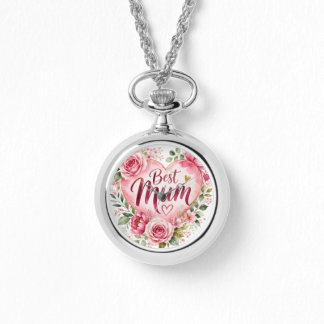 Best Mum Aquarell Blumenherz Design Armbanduhr
