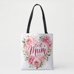 Best Mum Aquarell Blumenherz Design Tasche
