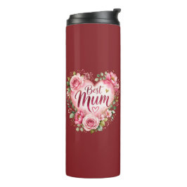 Best Mum Aquarell Blumenherz Design Thermosbecher