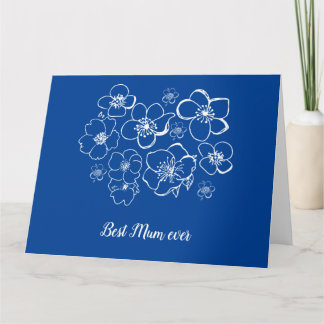 Best Mum ever blue with white flower Karte
