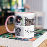 Best Mum Ever Cute Trendy Instagram Photo Collage Zweifarbige Tasse<br><div class="desc">For the Best Mum Ever for Mother's Day: a trendy,  chic,  modern mug with your personal family photo collage,  special message and names.</div>