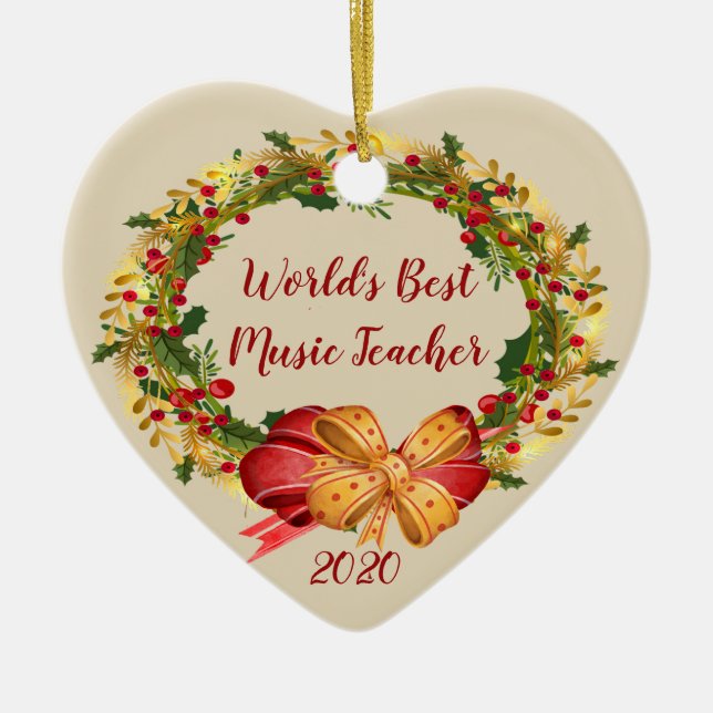 Best Music Teacher Antiquariat Weihnachten Keramik Ornament (Vorne)