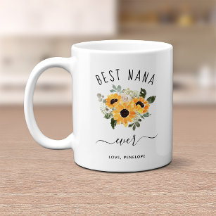 Best Nana Ever   Hübsche rustikale Sonnenblumen Kaffeetasse