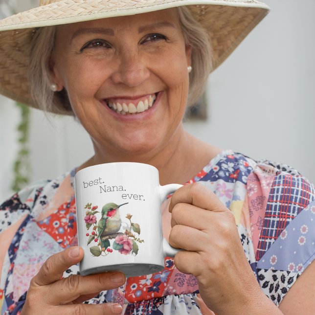 Best Nana Ever Sweet Hummingbird Wasserfarbe Kaffeetasse (Von Creator hochgeladen)