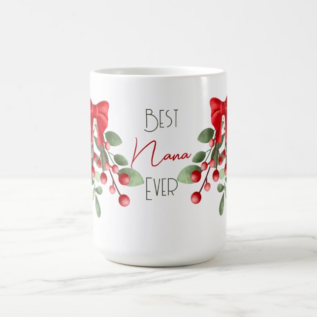 Best Nana je Mistletoe und Red Bows Kaffeetasse (Mittel)