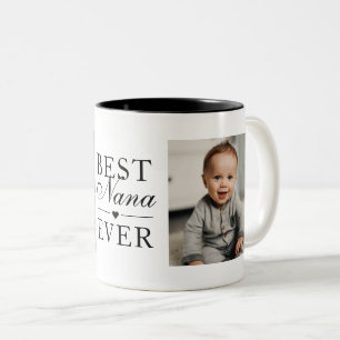 Best Nana jemals Black Birthday Custom 2 Foto Zweifarbige Tasse