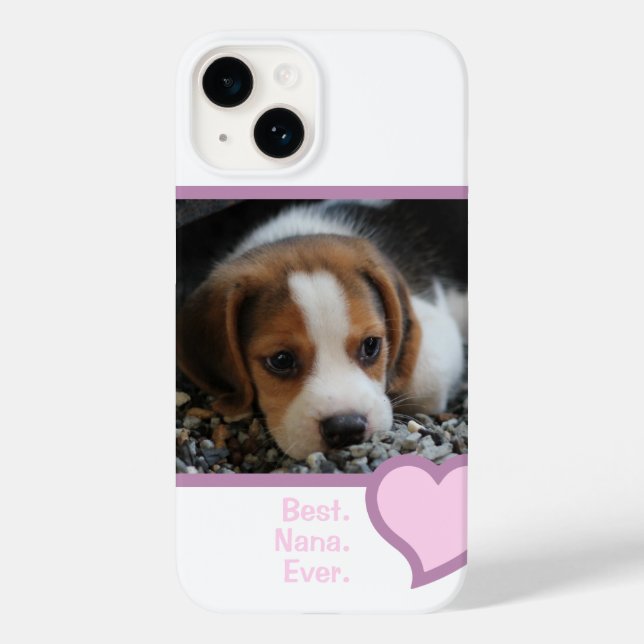 BEST NANA JEMALS PINK HEART TEXT PET DOG FOTO Case-Mate iPhone HÜLLE (Rückseite)