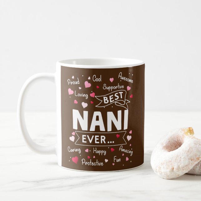 Best Nani Ever Funny First Time Grandma Mothers Kaffeetasse (Mit Donut)