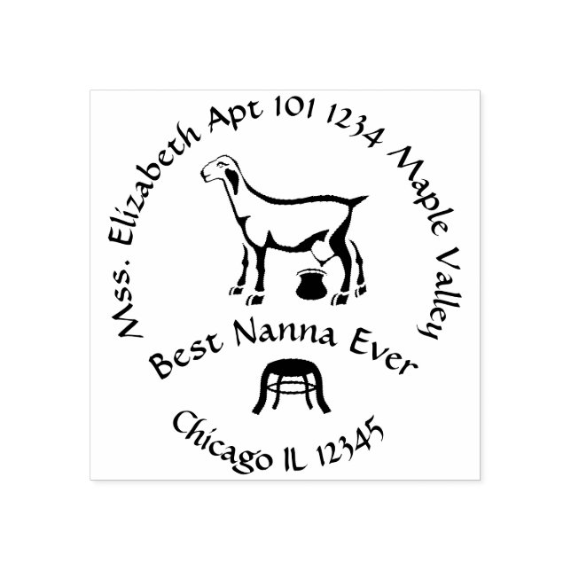 Best Nanna Ever Milk Goat Rücksendeadresse Gummistempel (Prägung)