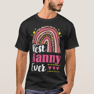 Best Nanny Ever Rainbow Leopard Mütter Day Mama Gr T-Shirt