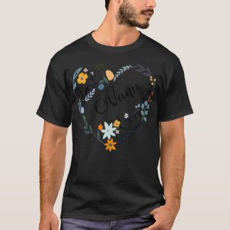 Best Nanu jemals Herz Blume gesegnet Oma Mutter T-Shirt