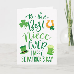 Best Niece je St Patrick's Day Typografie Karte