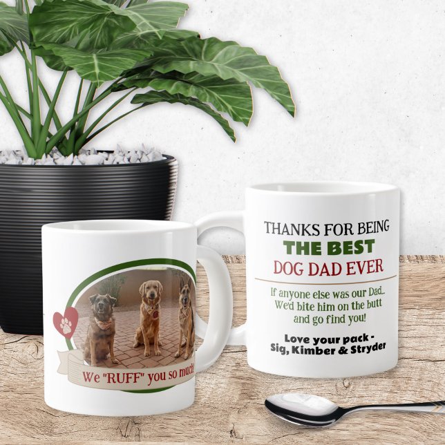 Best Niedlich Funny Foto Hund Vater Tasse (Best ever dog dad gift idea for puppy father's day gift from the dogs coffee mug)