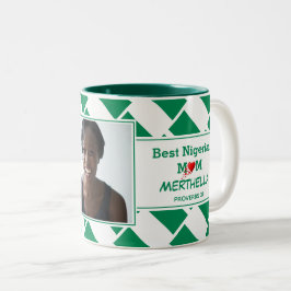 BEST NIGERIAN MAMA Personalisiert NIGERIA Flag Fot Zweifarbige Tasse