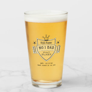 Best No.1 VATER der Welt - Personalisiertes BIER P Glas