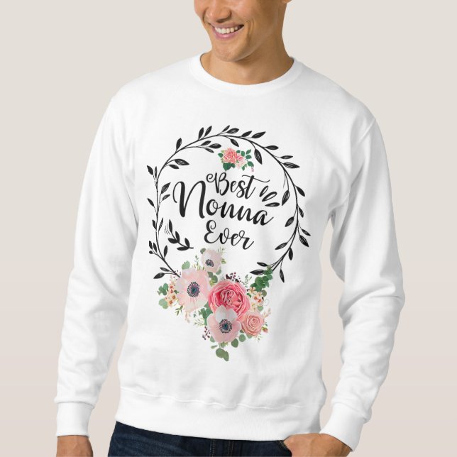 Best Nonna jemals Flora Deco Grande Sweatshirt (Vorderseite)