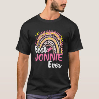 Best Nonnie Ever Funny Pink Leopard Rainbow Mutter T-Shirt