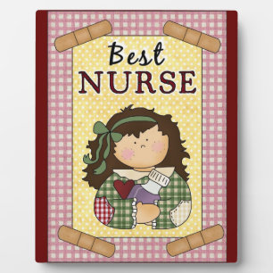 Best Nurse Cartoon Plaque Fotoplatte