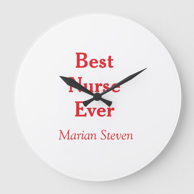 Best nurse ever medical professional paramedical d große wanduhr (Vorderseite)