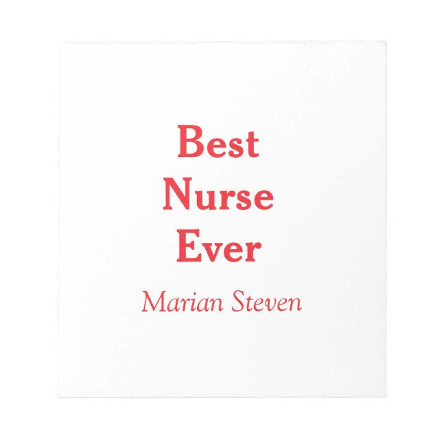 Best nurse ever medical professional paramedical d notizblock (Vorderseite)