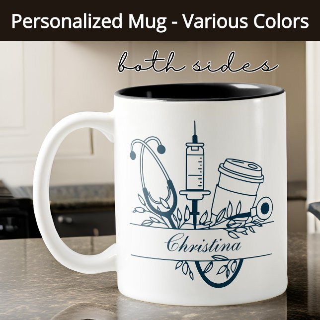 Best Nurse Ever Tasse Custom Abschluss Geschenk fü (congrats grad mug, nursing school graduation, floral nurse gift, nurse mug gift, custom medical mug)