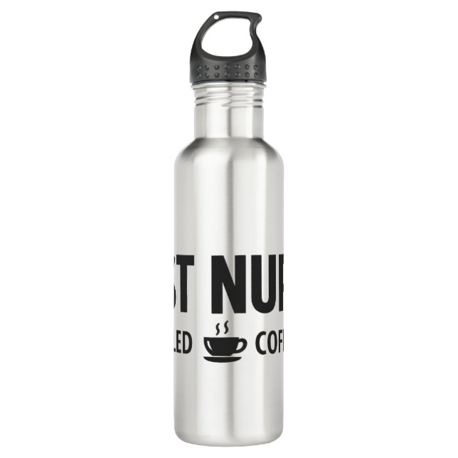 Best Nurse Fueled by Coffee Water Bottle Edelstahlflasche (Vorderseite)