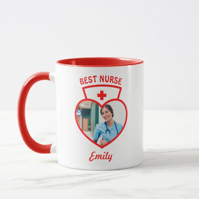 Best Nurse Niedliche Geburtstag Geschenk Ihren Fot Tasse (Links)