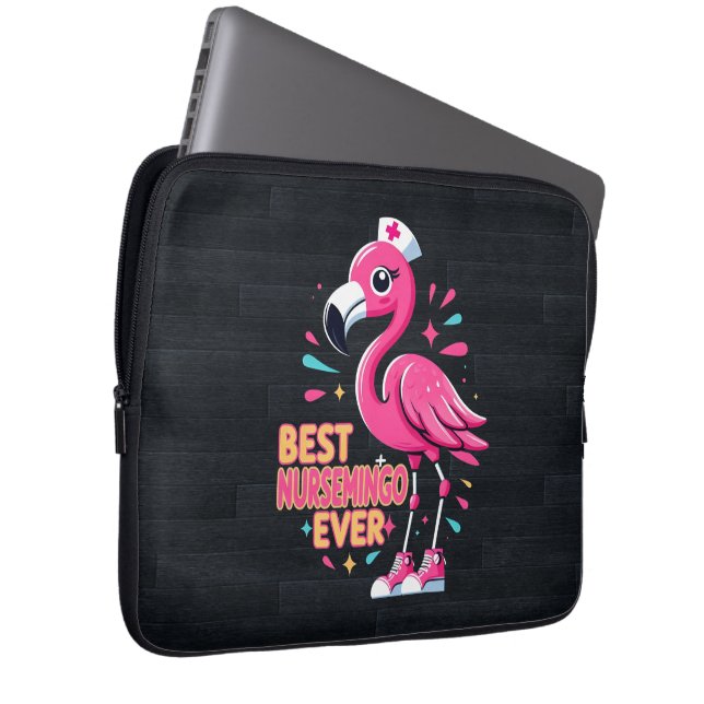 Best Nursemingo Ever Nurse Flamingo Lover Laptopschutzhülle (Vorne Rechts)